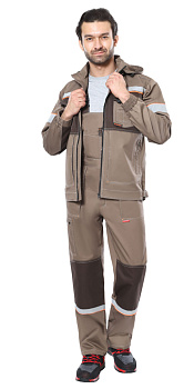 Костюм СИРИУС-РОДОС куртка, полукомбинезон св.коричневый с т.коричневым от магазина Рабочий класс