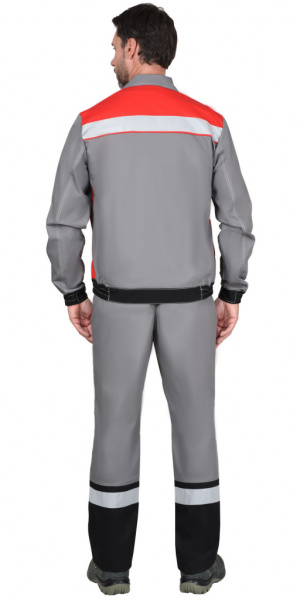 Куртка 4120 с СОП (средне-серая с красным) от магазина Рабочий класс