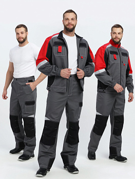 Костюм Формула-1 CH МВО (тк.Смесовая,240) брюки, серый/черный/красный  от магазина Рабочий класс