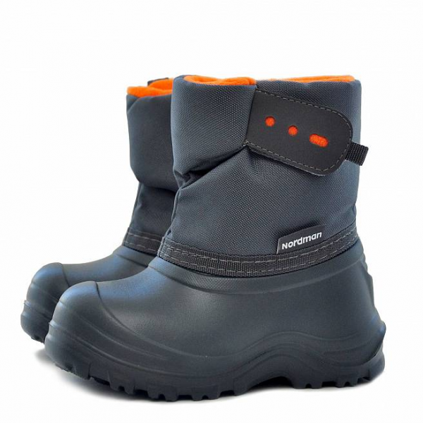 Сноубутсы Nordman JOY малодетские из ЭВА на высокой липучке цв. оранжевый  серый от магазина Рабочий класс
