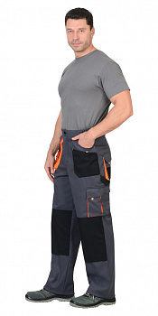 Брюки Манхеттен цв. темно-серый с оранж. от магазина Рабочий класс