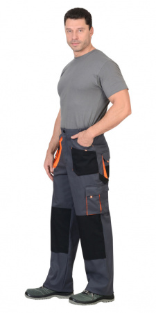 Брюки Манхеттен цв. темно-серый с оранж. от магазина Рабочий класс