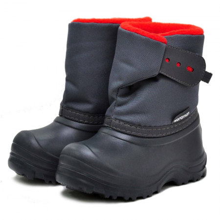 Сноубутсы Nordman JOY малодетские из ЭВА на высокой липучке цв. красн. серый от магазина Рабочий класс