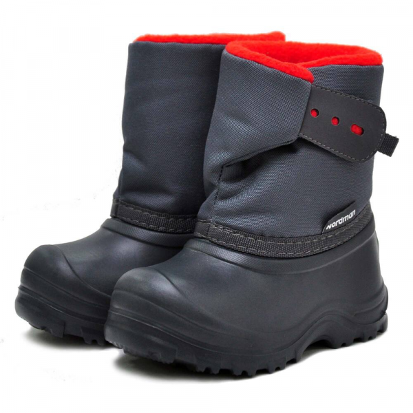 Сноубутсы Nordman JOY малодетские из ЭВА на высокой липучке цв. красн. серый от магазина Рабочий класс
