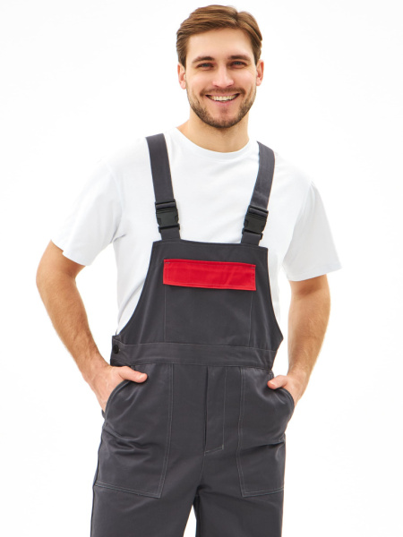 Костюм Липецк-2 СОП CH (тк.Смесовая,280) п/к, т.серый/красный от магазина Рабочий класс