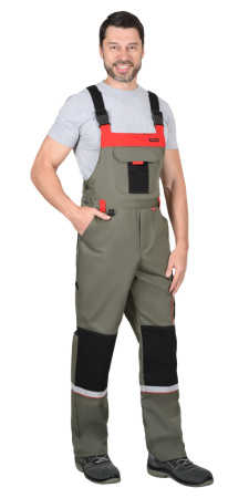 Полукомбинезон СИРИУС-СТАН цв. оливковый с черной и красной отделкой от магазина Рабочий класс