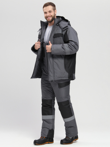 Костюм зимний Фаворит-Мега (тк.Таслан) п/к, т.серый/черный от магазина Рабочий класс