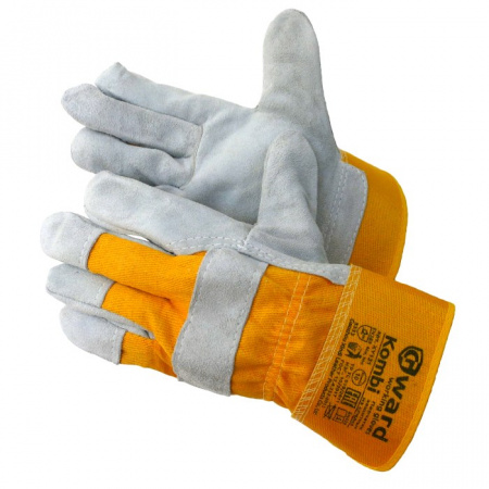 Перчатки спилковые комбинированные серые GWARD KOMBI от магазина Рабочий класс