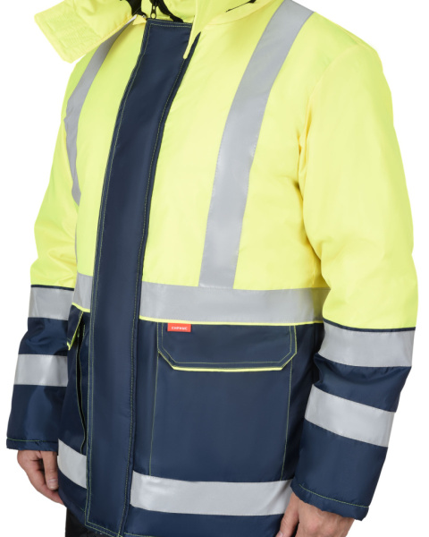 Куртка СИРИУС-ТЕРМИНАЛ синяя с лимонным и СОП от магазина Рабочий класс