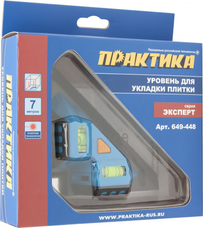 Уровень лазерный ПРАКТИКА для укладки плитки, 2 луча под углом 90 град, видимость до 7 м от магазина Рабочий класс