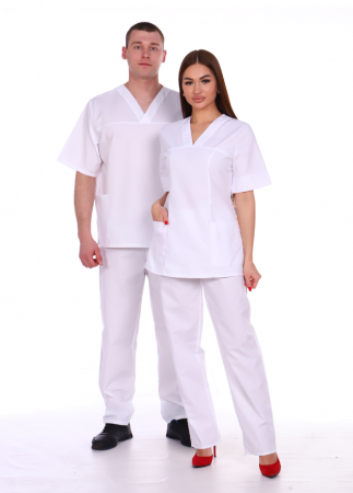 Костюм женский № 118 тк. Тиси цв. Белый от магазина Рабочий класс