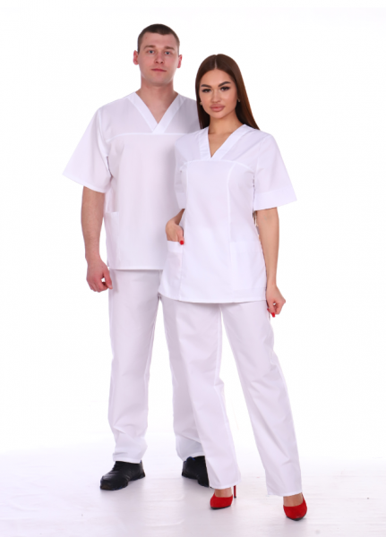 Костюм женский № 118 тк. Тиси цв. Белый от магазина Рабочий класс