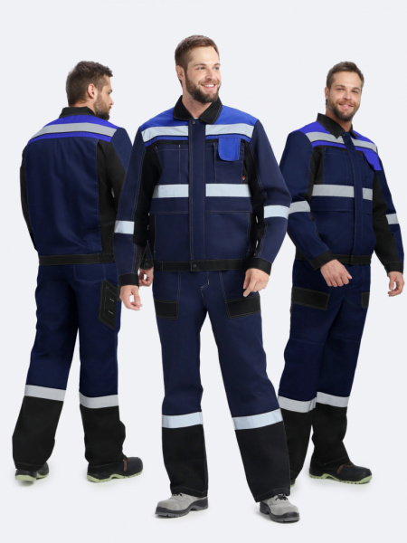 Костюм Виват-2 Премиум CH МВО (тк.Смесовая,240) п/к, т.синий/черный/васильковый от магазина Рабочий класс