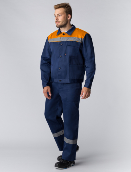 Костюм Труженик-2 СОП (тк.Смесовая,210) п/к, т.синий/оранжевый от магазина Рабочий класс