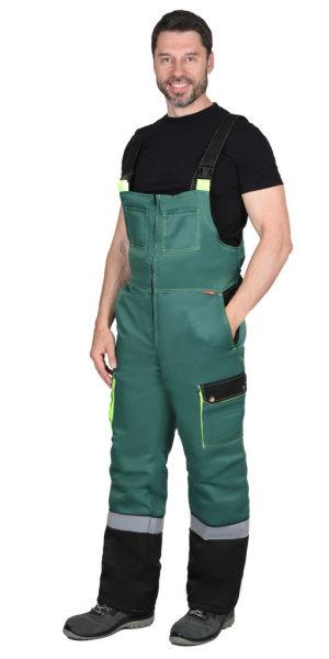 Костюм "СИРИУС-ТИТАН" зим: куртка дл., п/к. зеленый с черным и СОП-50мм. от магазина Рабочий класс