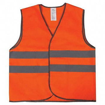 Жилет сигнальный с СОП оранжевый пл. 65 гр/м от магазина Рабочий класс