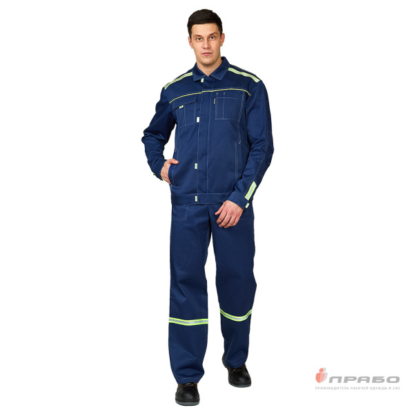 Костюм мужской "Уни-Спец" с п/к, цв. тёмно-синий/лимонный от магазина Рабочий класс