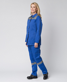 Костюм женский Весна-1 NEW с брюками с СОП (васильковый/серый) от магазина Рабочий класс