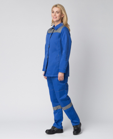 Костюм женский Весна-1 NEW с брюками с СОП (васильковый/серый) от магазина Рабочий класс