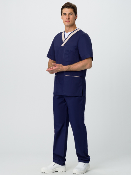 87481294 Костюм мужской Симпл-001 (тк.Смесовая,120) MedLine, т.синий/бежевый от магазина Рабочий класс