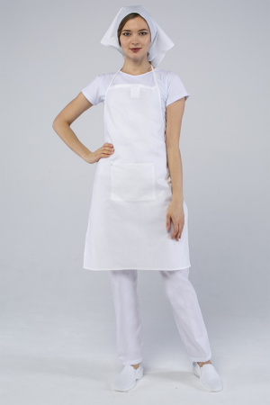 Фартук с грудкой тип Б (тк. Бязь) белый от магазина Рабочий класс