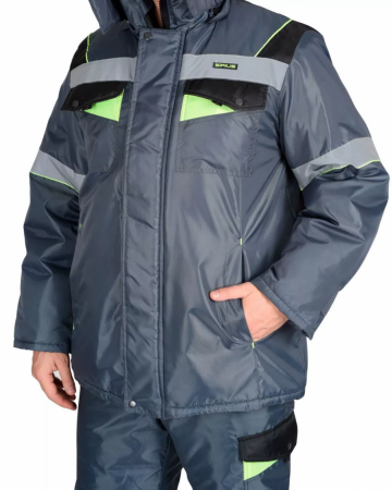 Костюм "Ховард" зимний цв. т.-серый с черным и лимон тк. ОКСФОРД от магазина Рабочий класс