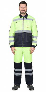 Костюм Сириус-Магистраль-Люкс, куртка, брюки цв. неоновый с синим и СОП от магазина Рабочий класс