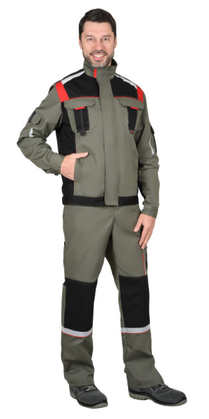 Куртка СИРИУС-СТАН оливковая с черным и красным от магазина Рабочий класс