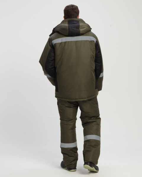 Костюм зимний Вектрон-2 СОП (тк.Таслан,135) п/к, хаки/черный от магазина Рабочий класс