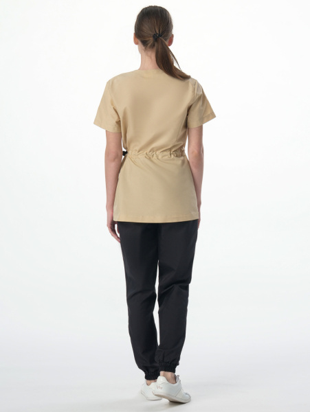 Костюм женский Симпл-001 (тк.Смесовая,120) MedLine, черный/бежевый от магазина Рабочий класс