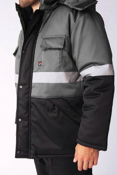 Костюм зимний Профи-Норд (тк.Смесовая,250) п/к, черный/серый от магазина Рабочий класс