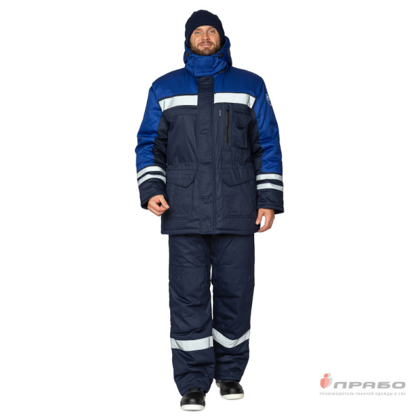 Костюм антистатический утеплённый "Антистат"с бр.ками, цв. тёмно-синий/василёк от магазина Рабочий класс