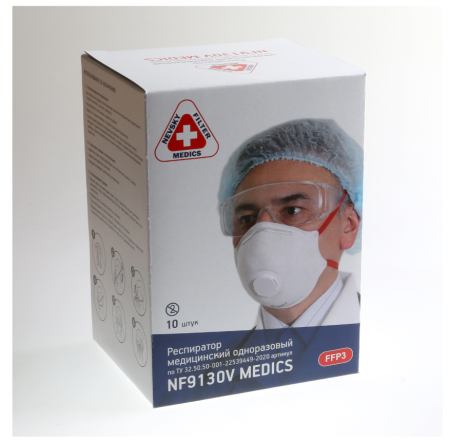 Респиратор медицинский NF9130V MEDICS, класс защиты FFP3 от магазина Рабочий класс