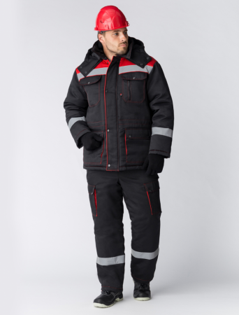 Титан, костюм зимн. куртка+п/к черн.+красн. от магазина Рабочий класс