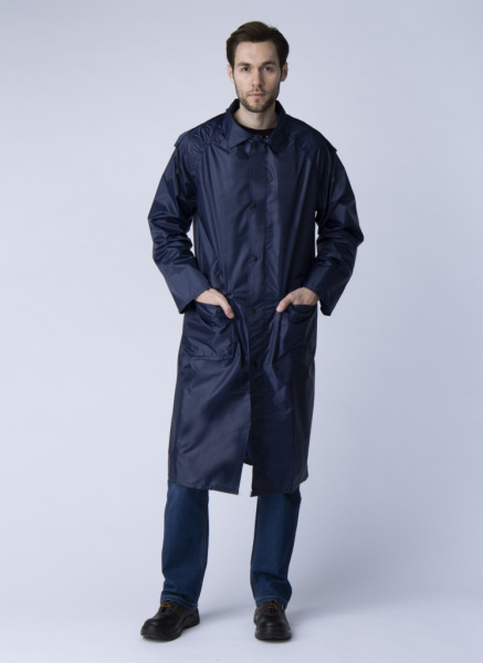 Плащ влагозащитный Турист (Нейлон/ПВХ,170), т.синий от магазина Рабочий класс