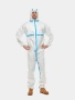 Комбинезон одноразовый Карвек (Белый с синими полосами) от магазина Рабочий класс