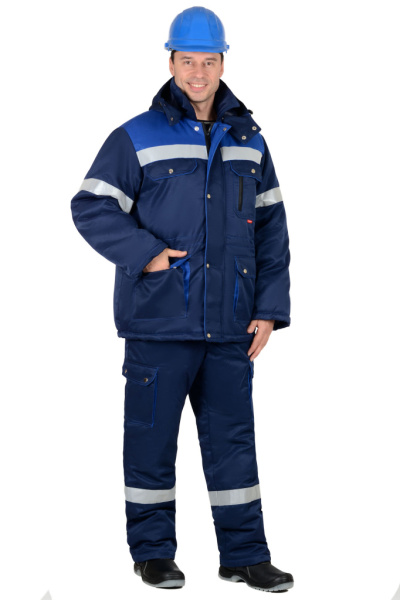 Костюм "СИРИУС-ТИТАН" зим: куртка дл., п/к. т.синий с васильковым и СОП-50мм. от магазина Рабочий класс