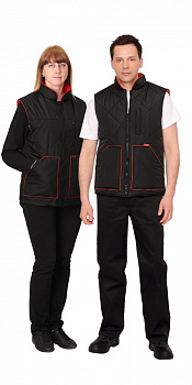 Жилет Европа" укороченный на подкладке флис, цв. черный от магазина Рабочий класс