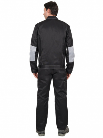 Костюм Фаворит с п/к (черный/светло-серый с лимонной отделкой) от магазина Рабочий класс