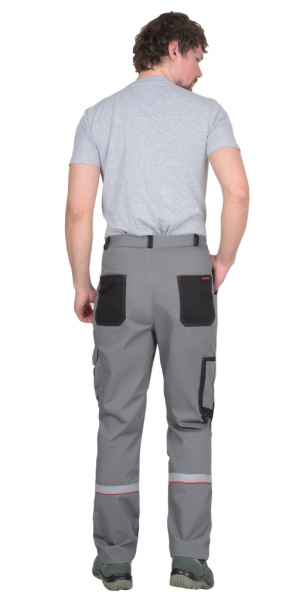 Брюки СИРИУС-СТАН ср-серые с черной и красной отделкой от магазина Рабочий класс