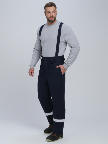 Костюм сварщика зимний Велд-СОП 1 кл.защиты (тк.Хлопок ОП,350) брюки, т.синий/красный от магазина Рабочий класс