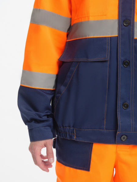 Костюм Дорожник Проф (тк.Смесовая,210) п/к, т.синий/оранжевый от магазина Рабочий класс
