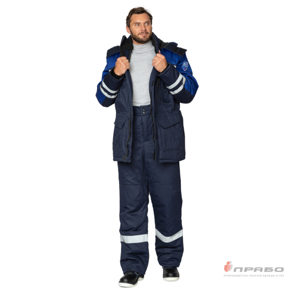 Костюм антистатический утеплённый "Антистат"с бр.ками, цв. тёмно-синий/василёк от магазина Рабочий класс
