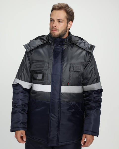 Костюм зимний Мегрес-2 СОП (тк.OxLine,90) п/к, т.серый/т.синий от магазина Рабочий класс