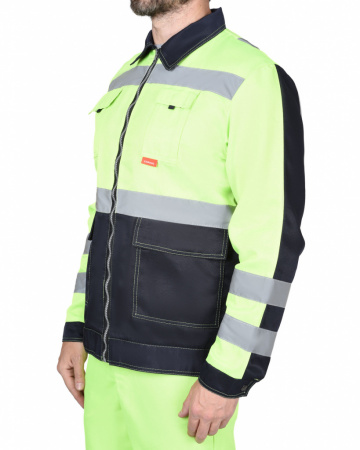 Костюм Сириус-Магистраль-Люкс, куртка, брюки цв. неоновый с синим и СОП от магазина Рабочий класс