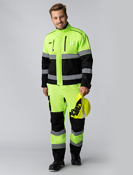 Костюм дорожник Сигнал-1 (тк.Балтекс,210) брюки, цв. лимонный/черный от магазина Рабочий класс
