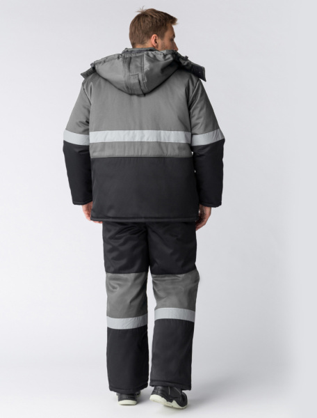 Костюм зимний Профи-Норд (тк.Смесовая,250) п/к, черный/серый от магазина Рабочий класс