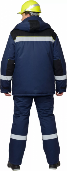 Костюм зимний Бостон куртка+п/к т. синий с вас.+черн. от магазина Рабочий класс