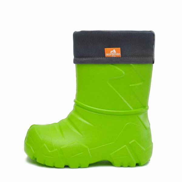 Сапоги малодетские из ЭВА Nordman Kids утепленные с манжетой из вельвета цв. ЛАЙМ от магазина Рабочий класс