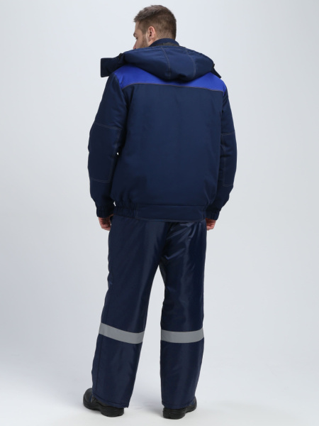 Куртка зимняя укороченная Фаворит (тк.Смесовая,240), т.синий/васильковый/серый от магазина Рабочий класс